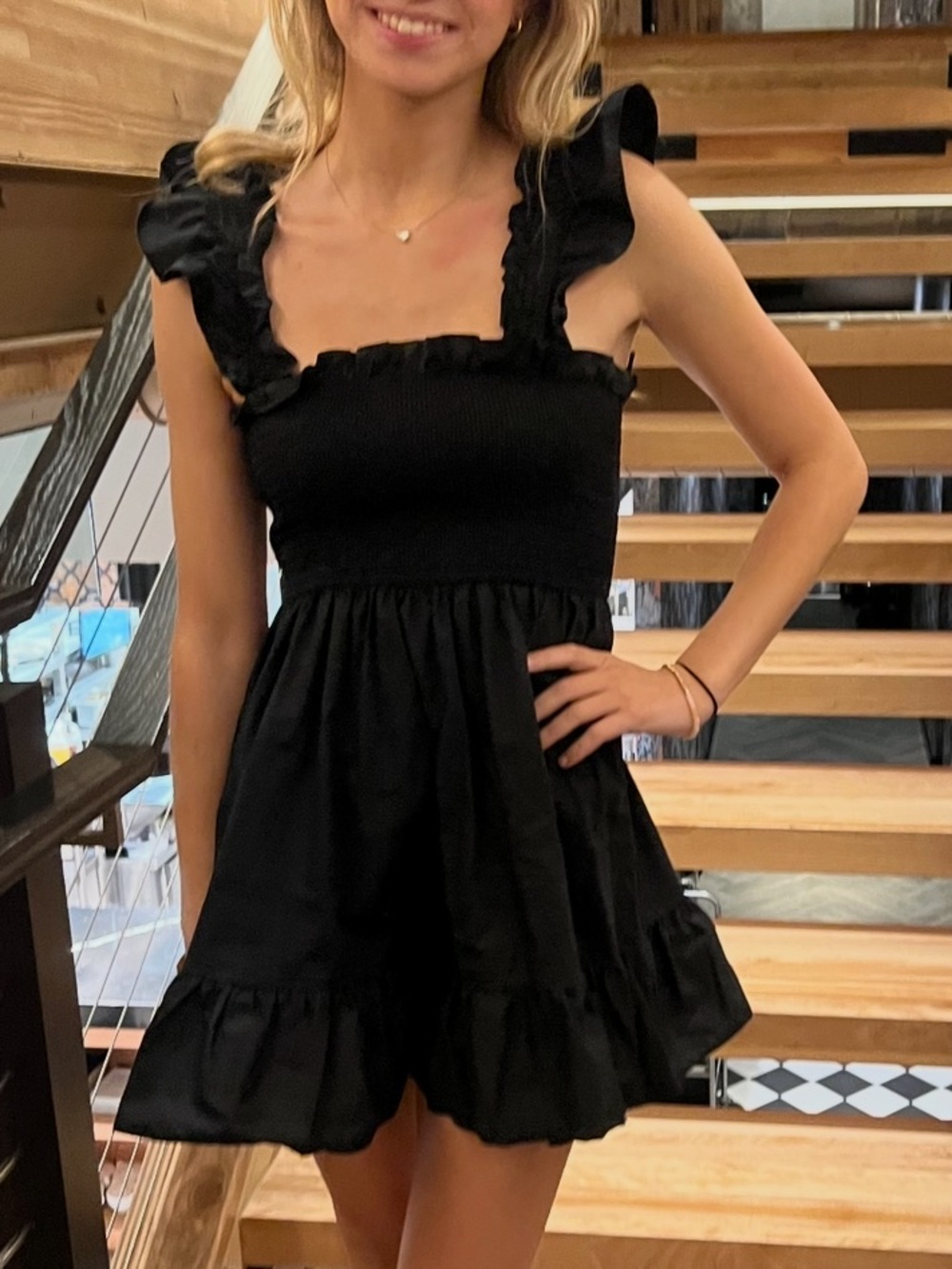 Ruffle black dress